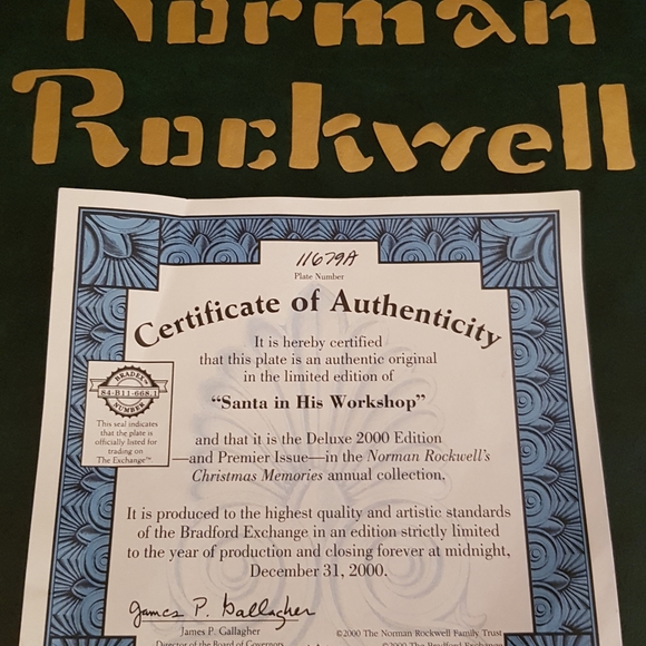 NORMAN ROCKWELL XMAS PLATE - Picture 8 of 10